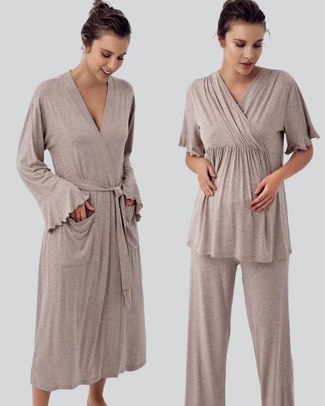 Start your mornings in comfort with our wrap-style nursing pajama set! Perfect for new moms, this elegant and practical set ensures easy breastfeeding and a touch of style. 🌸🍼 Double Breasted 3-Pieces Maternity & Nursing Pajamas With Flywheel Arm Robe Beige - 16309 3 Colors: Grey - Beige - Ecru Sizes: S - M - L - XL Product code: 16309 #biggshopy #mother #maternity #pregnant #pregnancy #postpartum #nursing #pajamas #breastfeeding #schwangerschaft #grossesse #enceinte #robe #nursingclothes ... Nursing Pajama Set, Postpartum Nursing, Maternity Nursing Pajamas, Nursing Pajamas, Nursing Clothes, Grey Beige, Maternity Nursing, Grey And Beige, Postpartum