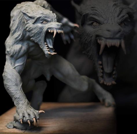 Werewolf Sculpture, Werewolf Tattoo, 3d Printing Art, Werewolf Art, Ancient Vikings, Beautiful Dark Art, Mythical Creatures Art, Fantasy Miniatures, Creature Art