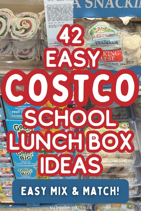 Are you looking for easy school lunch box food ideas to buy at Costco? Costco has lots of individually packaged, kid-friendly food and drinks perfect for easy mix and match to pack in lunch boxes. Whether you need quick Bento box lunch ideas, Lunch for picky eaters, cold lunches or healthy lunch box choices, Costco has it. Making it incredibly easy to prepare your child's lunch on hectic mornings. Here are some easy lunch box foods from Costco to pack in your child's school lunch box. Ranch Lunch Ideas, Picky Eater Cold Lunch Ideas, Picky Eater Bento Box Ideas, Packed Lunch For Picky Eaters, Home School Lunches, Kids Sack Lunch Ideas, Low Cost Lunch Ideas, Sams Club School Lunch Ideas, Cold Lunch Ideas For Picky Eaters