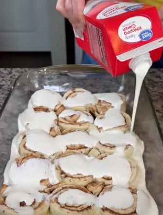 Southern woman shares ‘hack’ to make canned cinnamon rolls taste like they’re from bakery Canned Cinnamon Roll Desserts, How To Make Icing For Cinnamon Rolls, Canned Cinnamon Rolls With Heavy Cream, Pillsbury Cinnamon Roll Recipes, Canned Cinnamon Rolls, Biscuit Cinnamon Rolls, Pillsbury Cinnamon Rolls, Cinnamon Roll Icing, Cinnabon Cinnamon Rolls