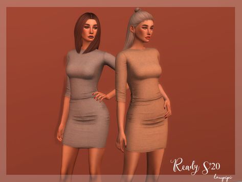 The Sims Resource - Knit Dress - DR350 Sims Dresses, Mods Sims 4, Short Knit Dress, Pelo Sims, Sims 4 Dresses, Sims4 Clothes, Sims 4 Mods Clothes, Sims 4 Cas, Sims 4 Game