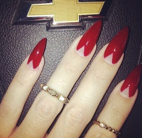 Vintage Nails 1950s, 1950s Nails, Red Nail Ideas, Red Manicure, Vintage Nails, Red Nail, Nail Art Inspiration, Artificial Nails, Long Acrylic Nails