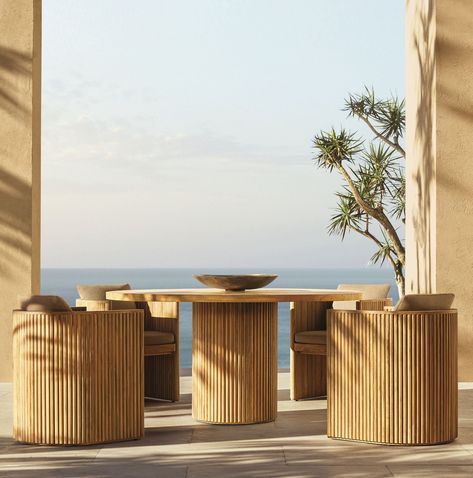 - ELLEDecor.com Rh Outdoor, Deco Chairs, Art Deco Chair, Traditional Baskets, Art Deco Bedroom, Teak Frame, Pool Furniture, Outdoor Furniture Collections, Mirrored Furniture