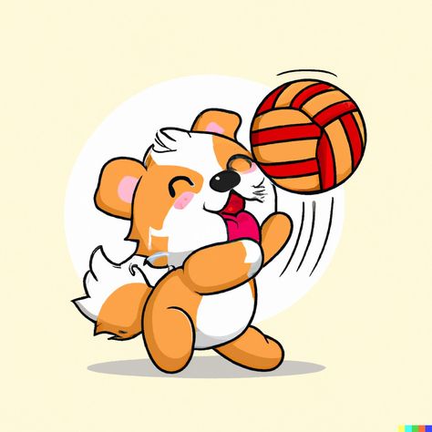 A dog is playing volleyball Playing Volleyball, Play Volleyball, Cartoon Characters, A Dog, Volleyball, Basketball, Collage, Dogs, Pins