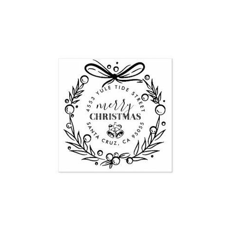 Nice Lettering, Christmas Stamps Rubber, Christmas Drawings, Hand Drawn Christmas, Christmas Cups, Cute Envelopes, Wreath Drawing, Sign Making, Envelope Art