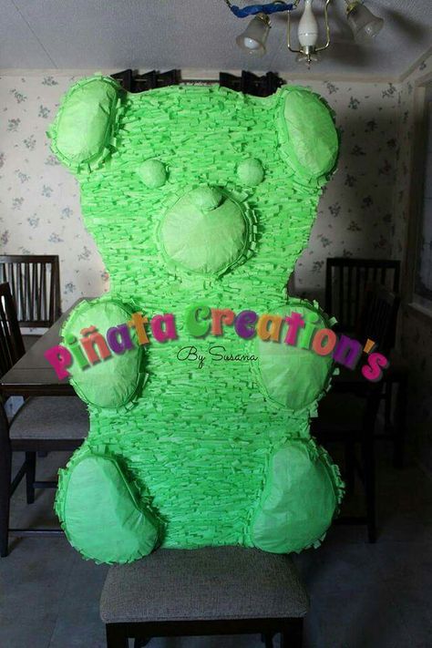 By Piñata Creation's By Susana Dunlin TX Gummy Birthday Party Ideas, Gummy Bear Birthday Party, Gummy Bear Party, Grinch Cake, Half Birthday Party, Pta Ideas, Bear Birthday Party, Candyland Birthday, Gingerbread Decorations