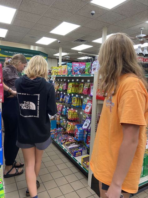 gas station, snacks, teens, midnight, vibes, sleepover, things to do with friends Midnight Gas Station Aesthetic, Gas Station With Friends, Gas Station Snacks, Sleepover Plans, Midnight Vibes, Halloween Sleepover, Things To Do With Friends, Running Friends, Teen Friends