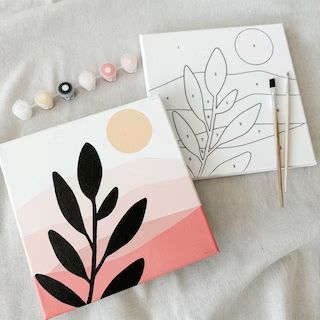 Small Gifts Diy Crafts, Easy At Home Paintings, Simple Painting Projects, Easy Paintings For Home Decor, Painting To Gift Someone, Easy Paintings Ideas For Beginners, Diy Sip And Paint At Home, Drawing With Tempera, Cute Easy Paintings On Canvas Simple Art Ideas