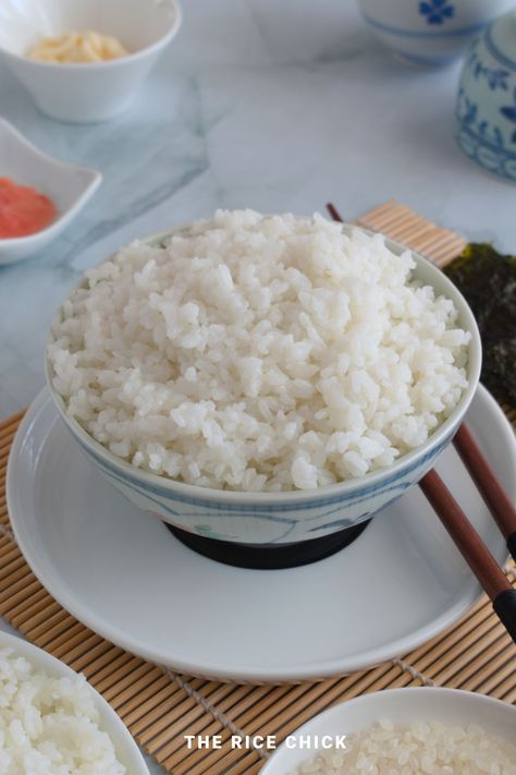 Sushi Rice on the Stovetop - The Rice Chick Sushi Rice Recipe Stove Top, Cooking Sushi Rice, Making Sushi Rice, Cooking Sushi, Sushi Rice Recipes, Healthy Rice Recipes, Rice On The Stove, Rice Side Dish Recipes, Healthy Rice