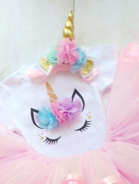 Unicorn Cake Smash, Unicorn Birthday Outfit, Birthday Tutu Outfit, Unicorn Headband, Outfit Pink, Tutu Outfits, Birthday Tutu, Unicorn Birthday Parties, Pink Unicorn