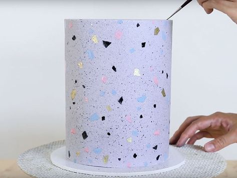 Terrazzo Cake, Chocolate Drip Cake Birthday, Fancy Birthday Cakes, Cake Portfolio, Geometric Cake, Chocolate Drip Cake, Baker Cake, Patterned Cake, 16 Birthday Cake