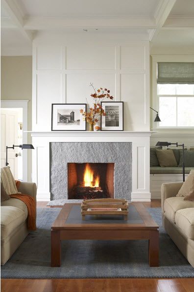 Fireplace Mantel Designs, Mantel Design, Fireplace Built Ins, Farmhouse Side Table, White Fireplace, Corner Fireplace, Fireplace Remodel, Home Fireplace, Fireplace Makeover