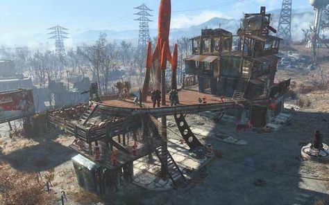 Fallout 4 Tips, Fallout Settlement, Fallout Lore, Fallout 4 Settlement Ideas, Fallout Rpg, Fallout Fan Art, Red Rocket, Truck Stop, Post Apo