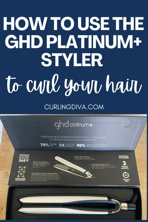 With floating plates and a wishbone hinge, curling your hair with a flat iron has never been easier with the GHD Platinum Plus Styler. Read our review and find out whether this premium hair styling tool is worth the price tag. Plus, we've got tips & tricks on how to curl hair with GHD straighteneners. Ghd Platinum Plus Tutorial, Ghd Curls Tutorial, Ghd Curls, Ghd Straightener, How To Curl Hair, Curling Your Hair, Ghd Platinum, Curl Tutorial, Ghd Hair