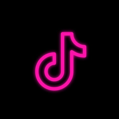 Tv Girl App Icons, Hot Pink Tiktok Icon, Pink Neon App Icons, Neon Pink Tiktok Icon, Neon Pink App Store Icon, Black Neon App Logos, Iphone Makeover, Tiktok App Icon, Tiktok Icon