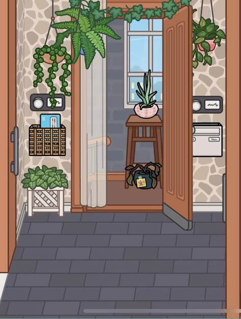 Toca Boca Porch Ideas, Neat Street Apartment Toca Boca, Toca Boca Entrance Ideas, Toca Boca Apartment Ideas, Apartment Outside, Adopt Me Small House Ideas, Toca Life World Aesthetic Pfp, Toka Boka, Free House Design