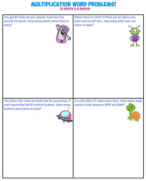 Multiplication Word Problems 4th Grade, Homeschool Multiplication, 2 Digit Multiplication, Math Maze, Multiplication Word Problems, Word Problem, Multiplication Worksheets, Free Math Worksheets, Free Math