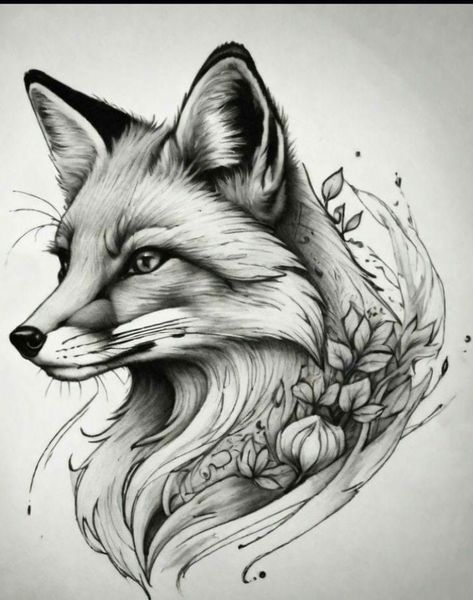 Animal Mandala Tattoo, Fox Drawing Sketches, Shoulder Sleeve Tattoos, Cute Animal Tattoos, Fox Tattoo Design, Animal Sleeve Tattoo, Western Wallpaper, Fox Artwork, Hand And Finger Tattoos