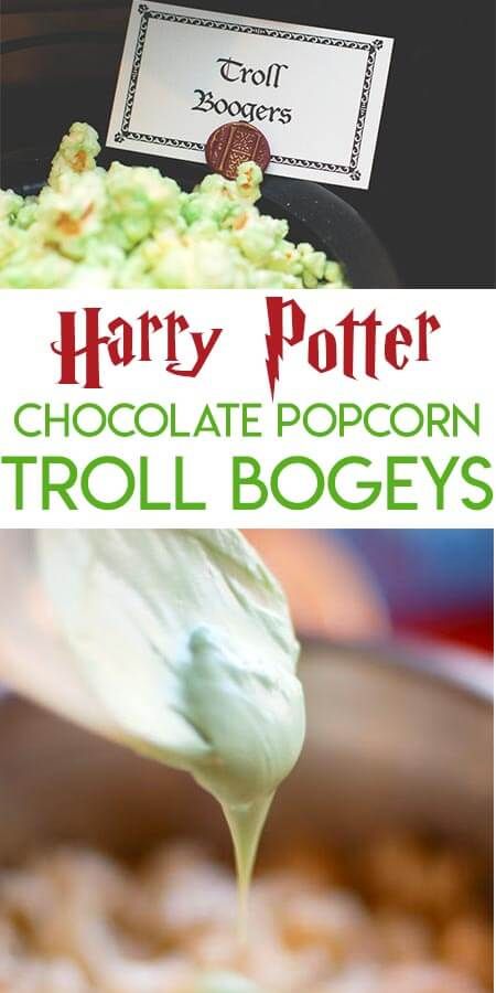 Throwing a Harry Potter birthday party? Make this easy green chocolate covered popcorn and call them Troll Bogeys! Harry Potter Themed Appetizers, Harry Potter Party Foods, Harry Potter Appetizers, Popcorn Pictures, Harry Potter Party Food, Harry Potter Sweets, Harry Potter Feast, Birthday Party Pictures, Wand Tutorial