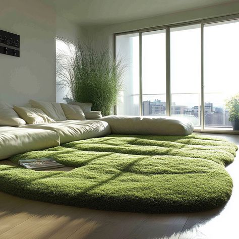 Green Grass Rug, Moss Floor, Apartment Rugs, Moss Rug, Grass Rug, Forest Floor, Nature Indoors, Green Tones, Organic Beauty