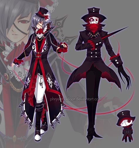 Puppeteer Outfit Male, Anime Puppet Master, Anime Puppeteer, Puppet Master Character Design, Ring Master Oc, Puppeteer Outfit, Puppeteer Costume, Puppeteer Character Design, Puppet Master Art