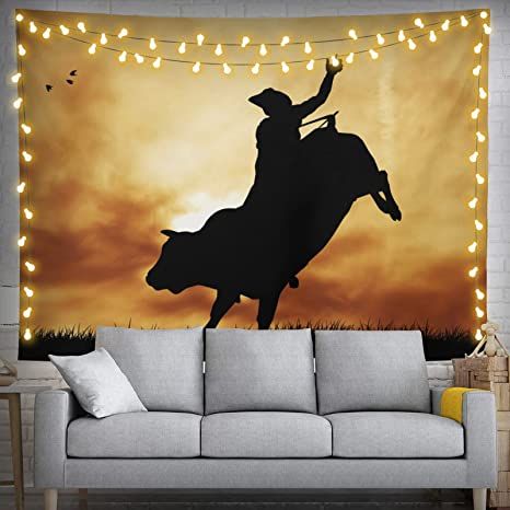 Hippie Tapestry, Bull Riders, Western Homes, Backdrops Backgrounds, Ceiling Decor, Western Cowboy, Gorgeous Art, Sofa Covers, Hanging Decor