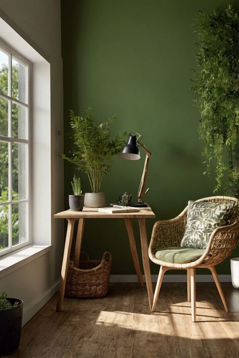 Step into a world of Earthy Greens with Dried Parsley (BM 522) in this daily routine post featuring top paint picks for your herb garden décor in 2024. #Ad #homedecor #homedesign #trendgirlApartment #Painthome #interiorarchitecture Wall Colors Green Room Colors
Bright Room office Colors
Apartment Renovation
Home office Remodeling
Modern Paint Colors
2024 Antique Green Paint, Green Wall Room, Green Walls, Light Green Rooms, Green Interior Paint, Green Room Colors, Accent Wall Paint Colors, Modern Paint Colors, Green Painted Walls