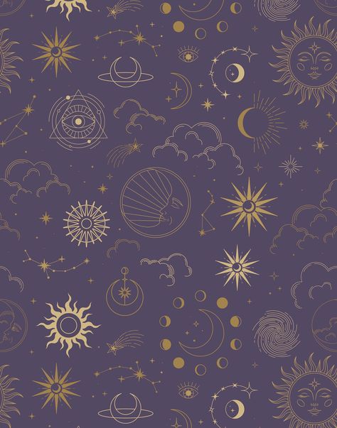 Witchy Wallpapers, Gold Star Wallpaper, Insta Background, Celestial Motifs, Tarot Design, Midnight Blue Color, Widget Design, Wallpaper Ipad, 패턴 배경화면