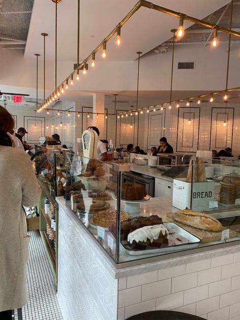 Tatte Bakery Aesthetic, Boston Cafe Aesthetic, Tatte Cafe Boston, Bakery Worker Aesthetic, Bakery Girl Aesthetic, Bakery Aesthetic Exterior, Tatte Cafe, Cafe Owner Aesthetic, Bakery Owner Aesthetic