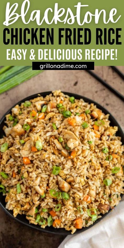 Chicken Recipes Griddle, Grilled Chicken Fried Rice, Blackstone Fried Rice Chicken, Blackstone Grill Chicken Fried Rice, Chicken Stir Fry On Flat Top Grill, Teriyaki Chicken Fried Rice Blackstone, Fried Chicken And Rice Recipe, Fries Rice On Blackstone, Blackstone Chinese Food