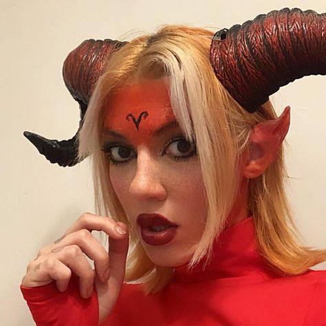 a woman of many names on Instagram: “where the aries at?” Aries Costume Zodiac, Aries Halloween Costume, Aries Costume, Halloween Looks, Costume Ideas, Halloween Costume, Face Paint, Carnival Face Paint, Carnival