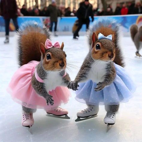 Squirrel Pictures, Squirrel Funny, Cute Good Morning Quotes, Sweet Pic, Ice Skates, Cute Good Morning, Pretty Animals, Animals Artwork, Cute Animal Drawings