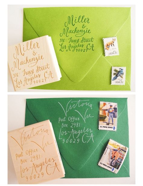 Decorating Envelopes, Unique Envelopes, Computer Font, Wedding Stamps, Letter Addressing, Carved Stamps, Calligraphy Envelope, Envelope Art, Custom Calligraphy