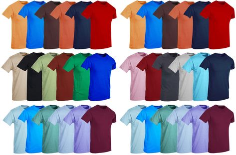 PRICES MAY VARY. 36 PACK OF MENS T-SHIRTS-SIZES SMALL: You may receive a duplicate of some colors as it is a random mixed assortment. We do our best to ensure you get as many colors as possible. Great for those who are looking for quality tee shirts for men in bulk. Tee’s are perfect for layering or wearing alone. LIGHTWEIGHT BREATHABLE TEES: Searching for a lightweight tshirt bulk pack? These are 100% Cotton! Billionhats closeout t-shirt deals are the best in the business. GREAT FOR CASUAL WEAR Summer Tee Shirts, Mens Cotton Shorts, Mens Cotton T Shirts, Clothing Essentials, New Wardrobe, Plus Size T Shirts, Crew Neck Tee, Perfect Shirt, Cotton Shorts