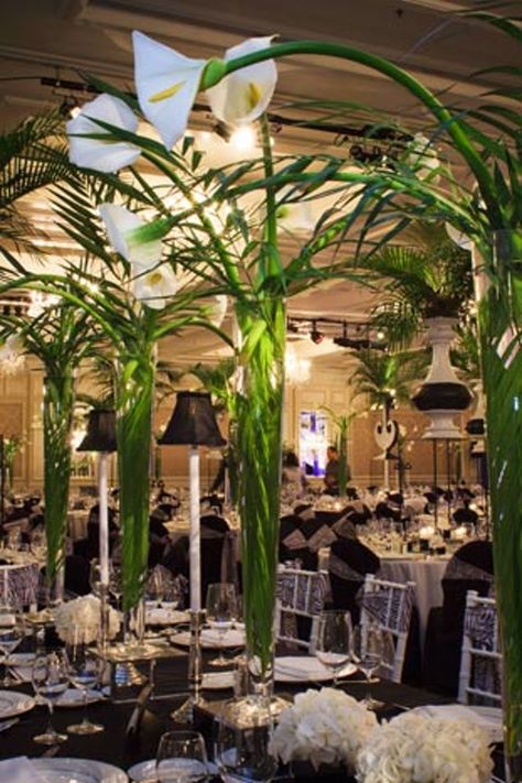 Service Club Gala Channels 1940s Supper Club With Palm Trees, Zebra Print | BizBash Zebra Print Party, Wedding Food Table, Casino Night Fundraiser, Gala Themes, Old Hollywood Wedding, Service Club, Ac Hotel, Event Centerpiece, Hollywood Theme