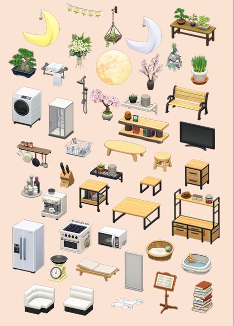 Animal Crossing Items Qr Codes, Cottage Core Items Acnh, Clothes For Animal Crossing, Chadwick Animal Crossing, Animal Crossing Codes Furniture, Animal Crossing Furniture List, Animal Crossing Island Inspiration Villager House, Cool Animal Crossing Designs, Cottagecore Items Animal Crossing