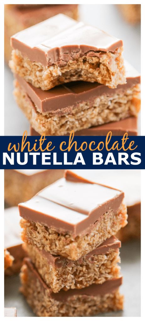 Nutella Oatmeal, Nutella Bars, Easy Bars, White Chocolate Bars, Nutella Bar, Peanut Butter Oatmeal Bars, Chocolate And Vanilla Cake, Dessert Bar Recipe, Chocolate Nutella