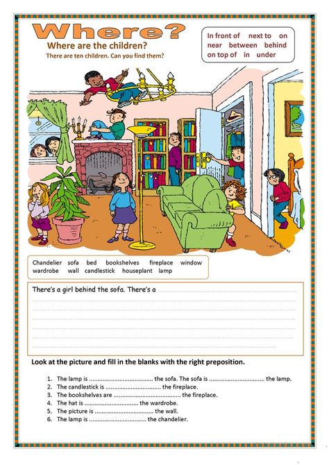 Where? - English ESL Worksheets for distance learning and physical classrooms Grammar Prepositions, English Primary School, Picture Comprehension, English Conversation Learning, Kindergarten Anchor Charts, English Grammar For Kids, Reading Comprehension Kindergarten, Grammar For Kids, Kindergarten Reading Worksheets