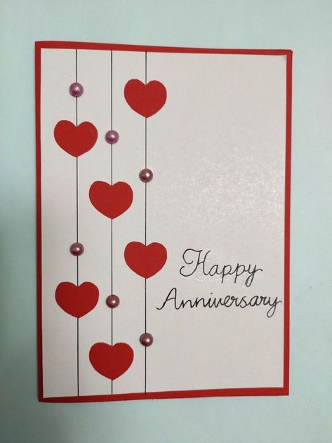 Anniversary Card Designs Handmade, Cute Anniversary Cards For Couple, Diy Card Design, Easy Card Ideas Handmade, Happy Anniversary Card Ideas, Stampin Up Anniversary Cards For Couple, Happy Anniversary Cards Handmade, Diy Wedding Anniversary Cards, Stampin Up Anniversary Cards