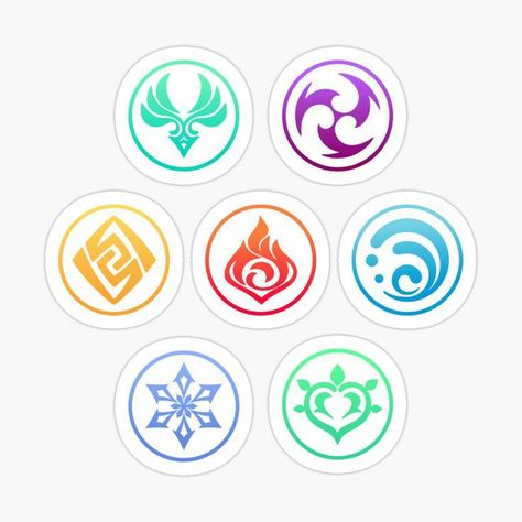 Stickers Genshin, Quotev Quizzes, Which Character Are You, Hand Symbols, Anime Paper, Elemental Magic, Redbubble Stickers, Element Symbols, Magic Symbols