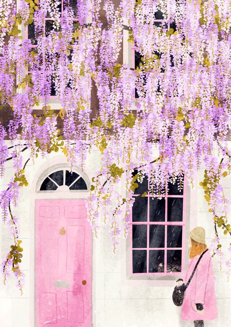 Inspirational Illustration, Art Mignon, Art Et Illustration, Pastel Art, Wisteria, Giclee Art, Giclee Art Print, Wall Collage, Art Wallpaper