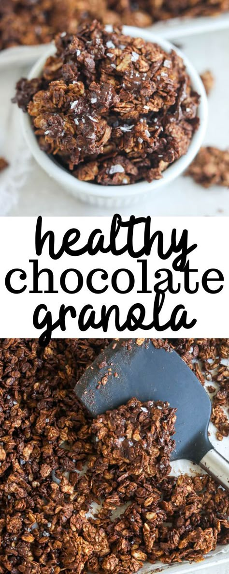 Healthy Chocolate Granola Recipe, Cacao Granola, Healthy Chocolate Granola, Chocolate Granola Recipe, Healthy Homemade Granola Recipe, Erin Lives Whole, Homesteading Recipes, Crohns Recipes, Low Sugar Treats