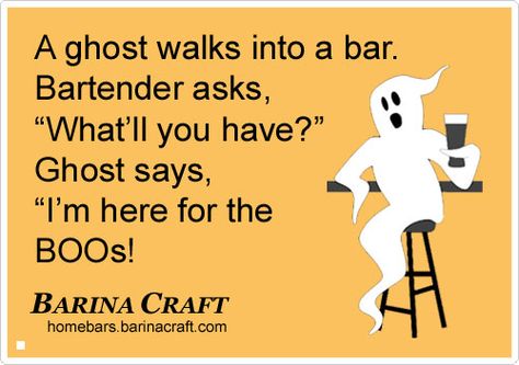 Over 100 Halloween jokes, riddles, puns and funny one liners. Have some haunted holiday laughs at https://homebars.barinacraft.com/post/129557203213/punny-halloween-jokes-and-riddles Ghost Jokes, Halloween Riddles, Mind Reading Tricks, Bar Jokes, Boo Board, Halloween Puns, Halloween Humor, Halloween Jokes, One Liners