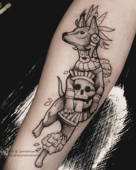 Xolo Dog Tattoo, Aztec Dog Tattoo, Aztec Culture Tattoo, Tonantzin Tattoo, Xoloitzcuintle Tattoo, Alebrijes Tattoo, Azteca Tattoo Mexican, Small Aztec Tattoo, Alebrije Tattoo