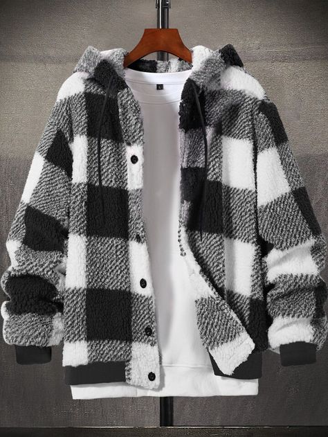 Plaid Outerwear, Kd Sneakers, Men Outerwear, Mirror Paper, Fall Streetwear, Buffalo Plaid Pattern, Winter Streetwear, Guys Clothing Styles, Men's Casual Style