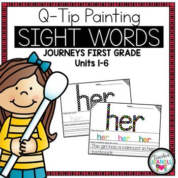 First Grade Journeys Reading Series - This packet is a fun way for students to practice and review all 220 first grade sight words. Phonics Resources, Sight Word Fun, Q Tip Painting, Trick Words, Kindergarten Reading Activities, Dolch Words, First Grade Sight Words, Sight Word Activities, Teaching First Grade