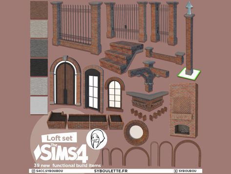 Sims 4 Build Cc, Sims 4 Loft, Muebles Sims 4 Cc, Glass Elevator, Brick Fence, Casas The Sims 4, 4 Wallpaper, Sims 4 Cc Packs, Sims 4 Cc Furniture