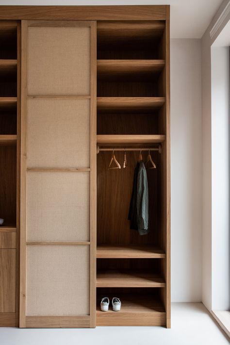 Catharina House — Avenue Japandi Closet, Wooden Cupboard Design, Japandi Bedroom, Sliding Room Dividers, Modern Cupboard, Wooden Cupboard, Wardrobe Interior Design, Wardrobe Design Bedroom, Japandi Style