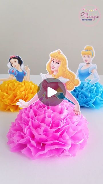 Paper Craft Birthday Decoration, Princess Decorations Diy, Princess Birthday Centerpieces Diy, Princess Aurora Centerpiece Ideas, Princess Theme Party Decorations Diy, Disney Princess Birthday Party Diy, Princess Party Centerpieces Diy, Disney Princess Decorations Party, Diy Birthday Decorations For Kids