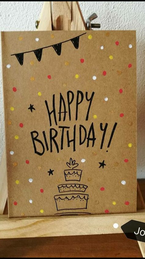 Happy Birthday Cards Handmade, Diy Sy, Creative Birthday Cards, Anniversaire Diy, Birthday Card Drawing, Birthday Card Craft, Homemade Birthday Cards, Bday Cards, Birthday Cards For Friends